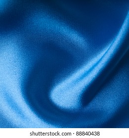 Close Up Of Blue Silk Textured