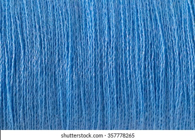 Close up blue thread texture.