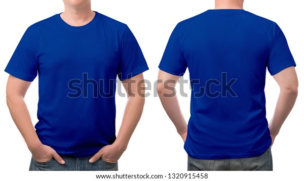 Close Blue Tshirt Cotton Man Pattern Stock Photo (Edit Now) 1320915458
