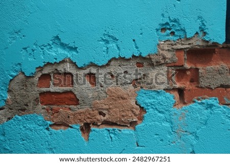 close up of blue wallbricks