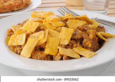 Close Up Of A Bowl Of Taco Casserole