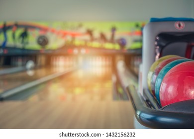 close up of bowling balls