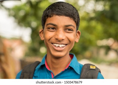 Close Up Of Boy Smiling Posing For Camera Marathwada Region Satara District Maharashtra State India
Clicked On 6 July 2018
