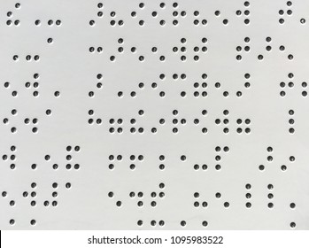 Close Up Of Braille, Code ,text For Visual Impairment Person Education. Abstract, Background ,texture, Wallpaper, Backdrop. No People. Copy Space