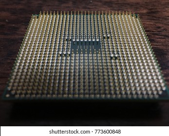 Close up brand new Computer processor chip internal brains of the computer