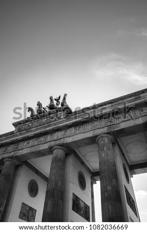 Similar – Partial view of Brandenburg Gate from bottom to top