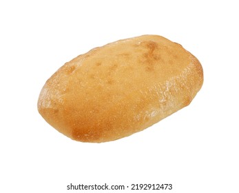 Close Up Bread, Loaf Of The Freshly Baked Ciabatta, Italian Bread, Ciabatta Contains Wheat Flour, Water, Salt, Yeast And Olive Oil, Isolated On White Background.