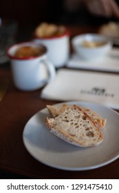 Close up of bread on a plate