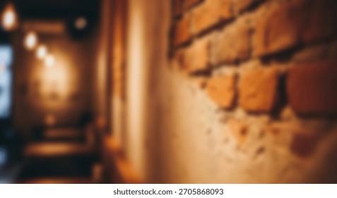 Close up of brick wall in cafe.