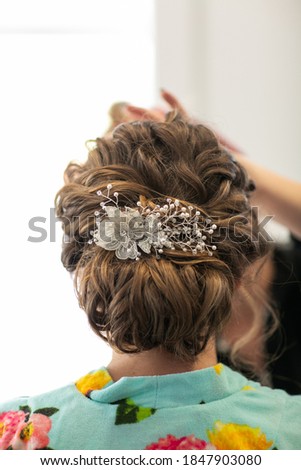 Similar – Wedding hairstyle for bride to wedding day