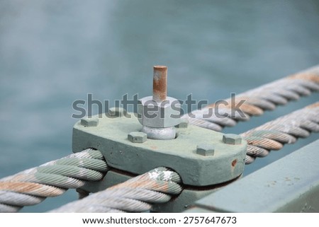 close up of bridge bolt and nut screw