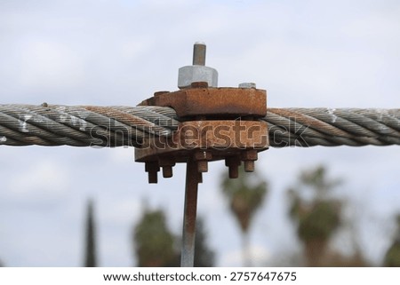 close up of bridge bolt and nut screw