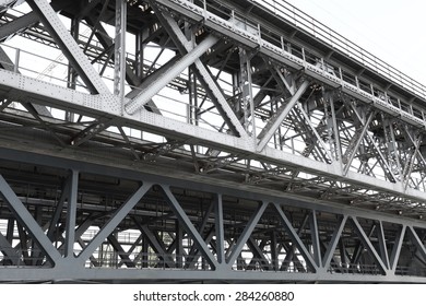 Close up of bridge steel construction. Industrial background. - Powered by Shutterstock