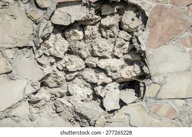 Close Up Of Broken Wall For Background