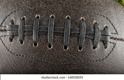 Close Up Of Brown Dark Old Football