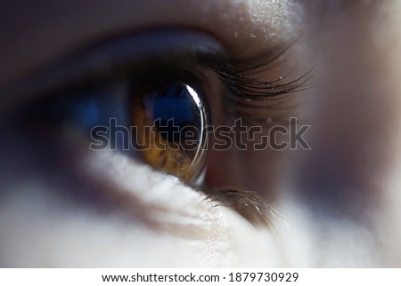 close up of brown eye