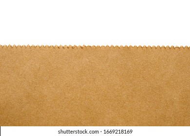 Close Up Brown Paper Bag Texture Isolated On White Background