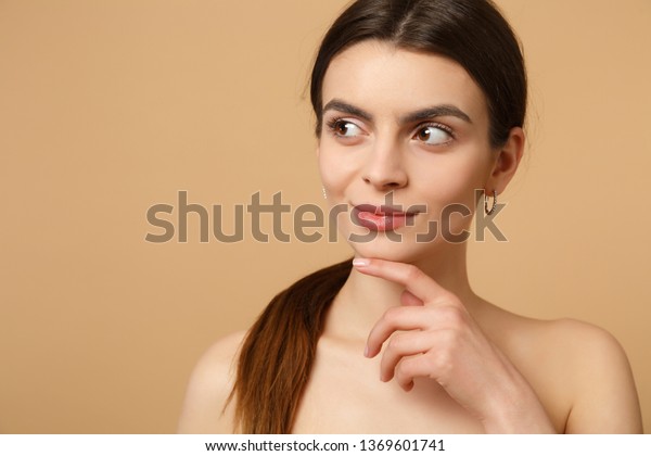 Close Brunette Half Naked Woman s Stock Photo Edit Now