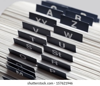 Close Up Of A Business Card Index. 