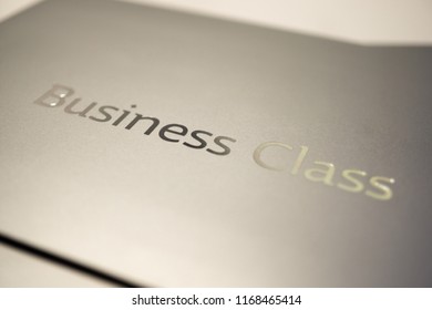 Close Up Of A Business Class Flight Ticket