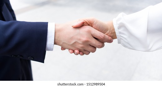 Close Business Persons Making Handshake Negotiation Stock Photo ...