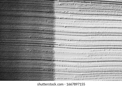 close up butt ends stack of sheets, side view