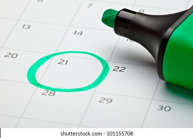 close up of a calendar and a marker - Powered by Shutterstock