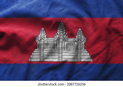 Close up of the Cambodia flag. Cambodia flag of background. flag symbols of Cambodian.