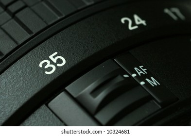 Close up of a camera lens.