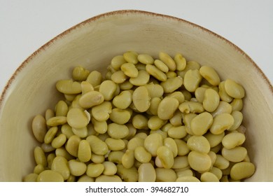 Close Up Of Canned Lima Beans In Bowl