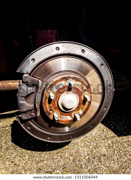 Close up of a car brake\
disk