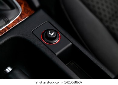 
Close Up Of The Car Cigarette Lighter Socket.modern Car Interior: Parts, Buttons, Knobs

