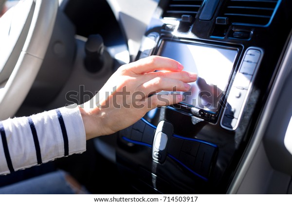 Close up of a car control
panel
