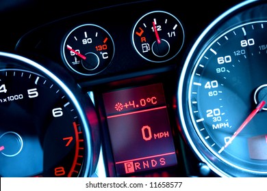 Close up of car dashboard on sports car - Powered by Shutterstock