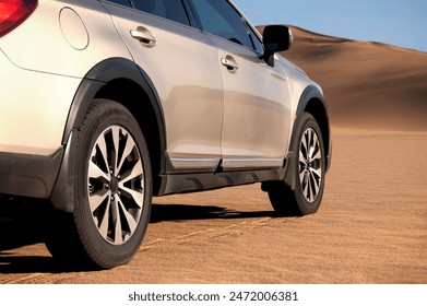 Close up of the car in the desert