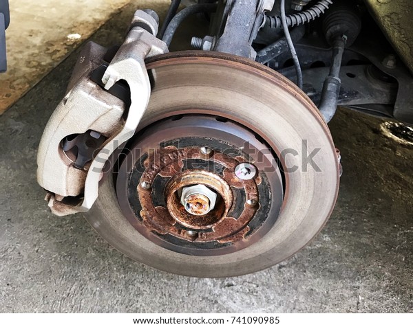 close up car disc\
brake