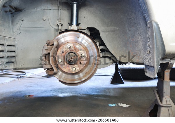 Close up of car disk
brake