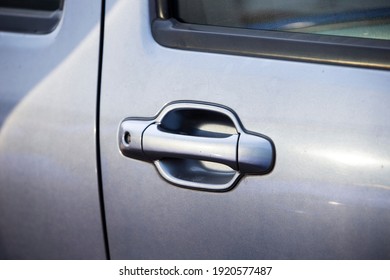 close up of a car door