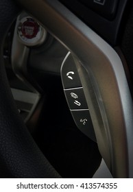 Close Up Of Car Hands Free Button, Talk Bluetooth