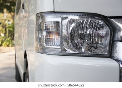 Close Up Of Car Head Light.