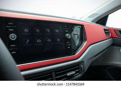Close Up Of Car Infotainment System