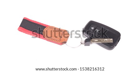 Close up of car remote control, isolated