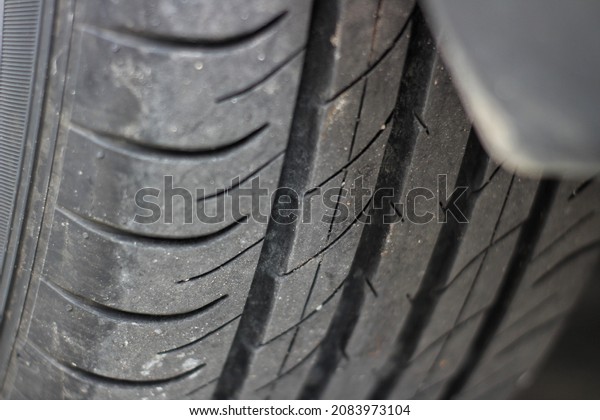 close up of car tire\
texture.