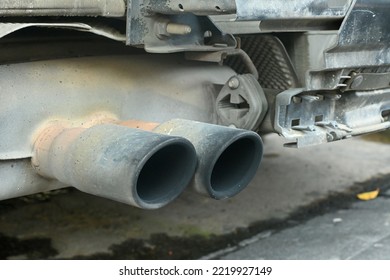 Close Up Car Twin Pipes 