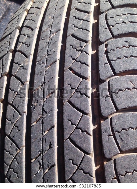 close up car\'s tyre texture\
