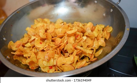 Close up of cassava chips