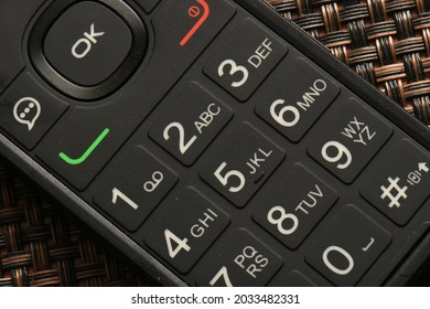 Close Up Of A Cell Phone Key Pad.