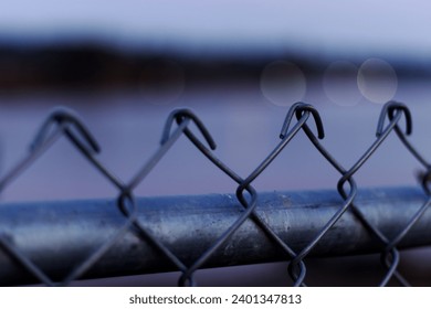 Close up of chain link fence