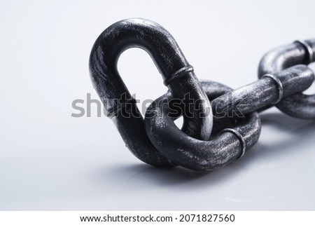 close up Chain link on white background