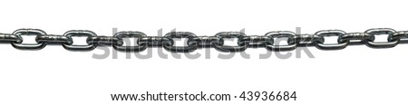 close up of chain on white background with clipping path